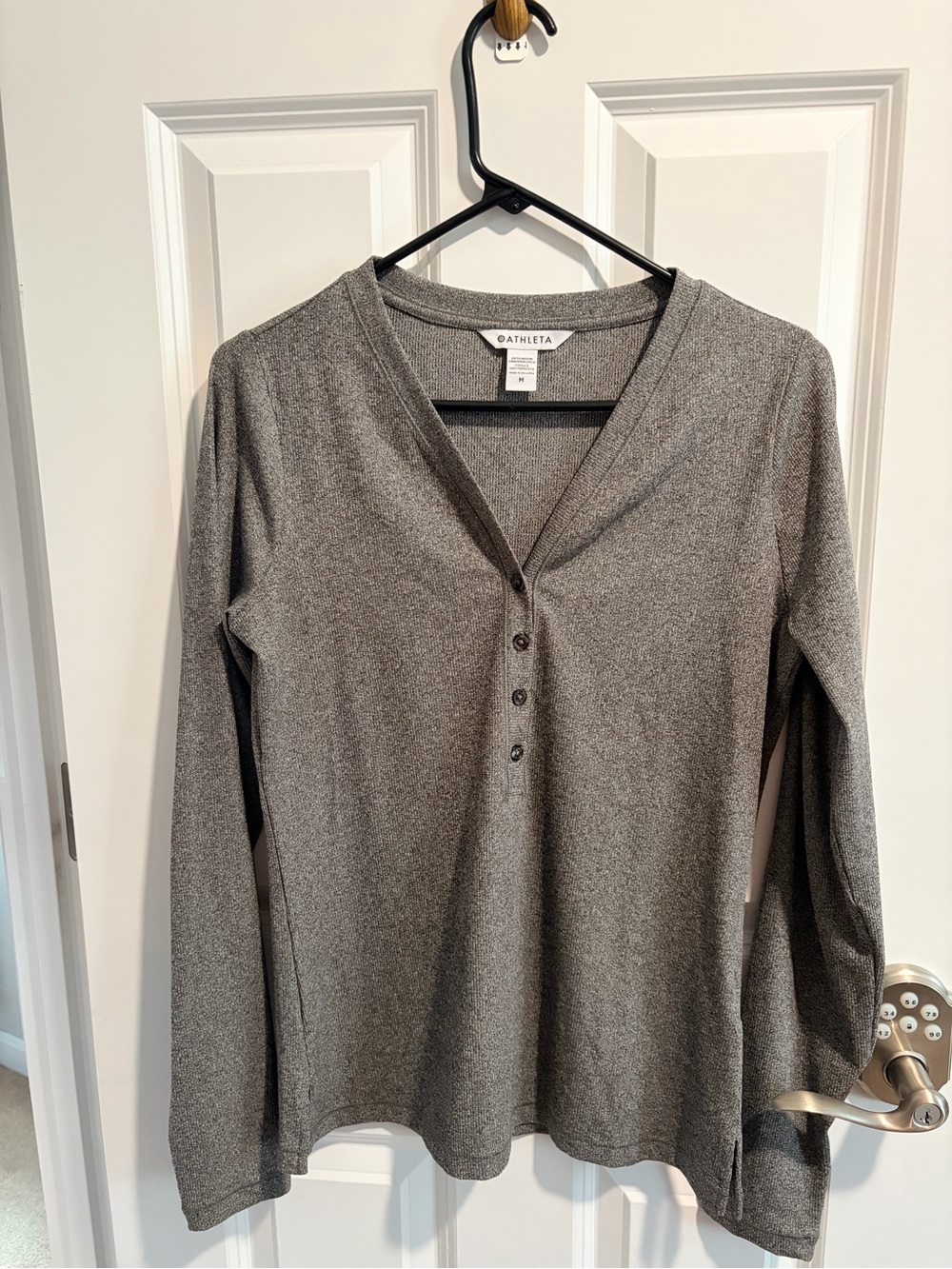 Athleta Heather Gray Long-Sleeve Henley